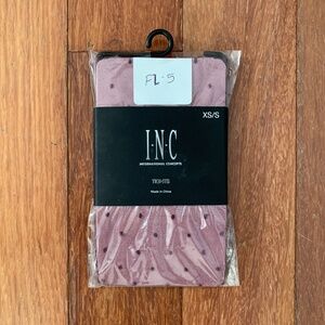 NWT INC Maroon Burgundy Sheer Swiss Dot Polka Dot Tights Pantyhose XS S